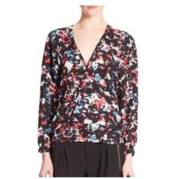 Parker Mae Vienna Silk Wrap Top - S - Picture 1 of 9